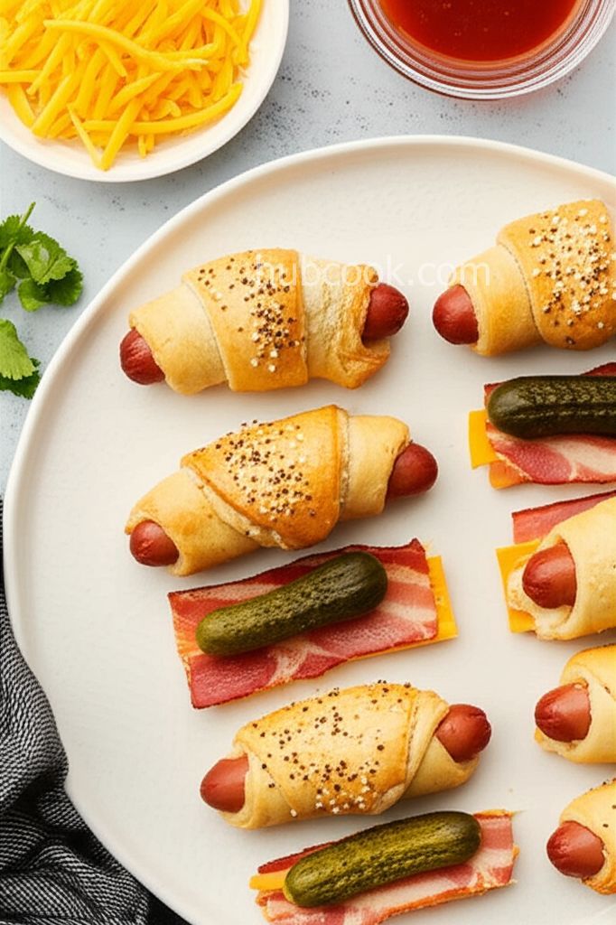 Cheesy Pickle Pigs in a Blanket