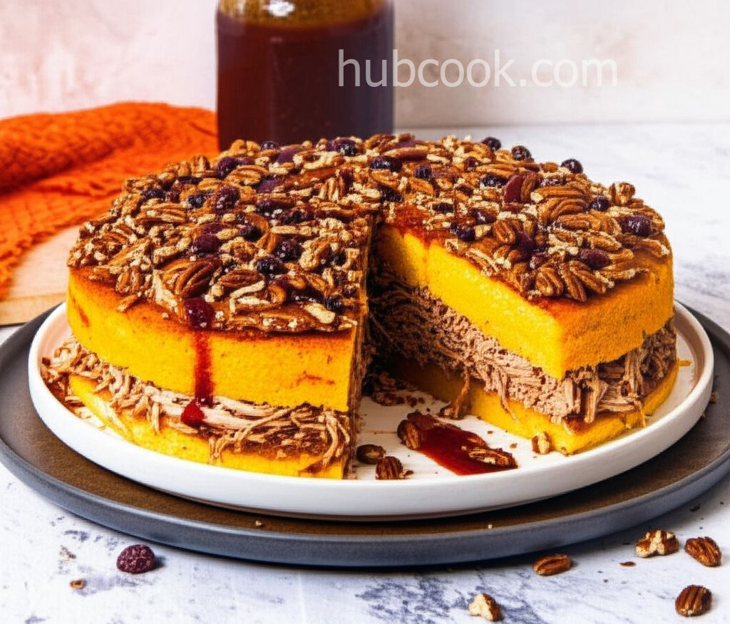 Pulled Pork and Pumpkin Cornbread Torta