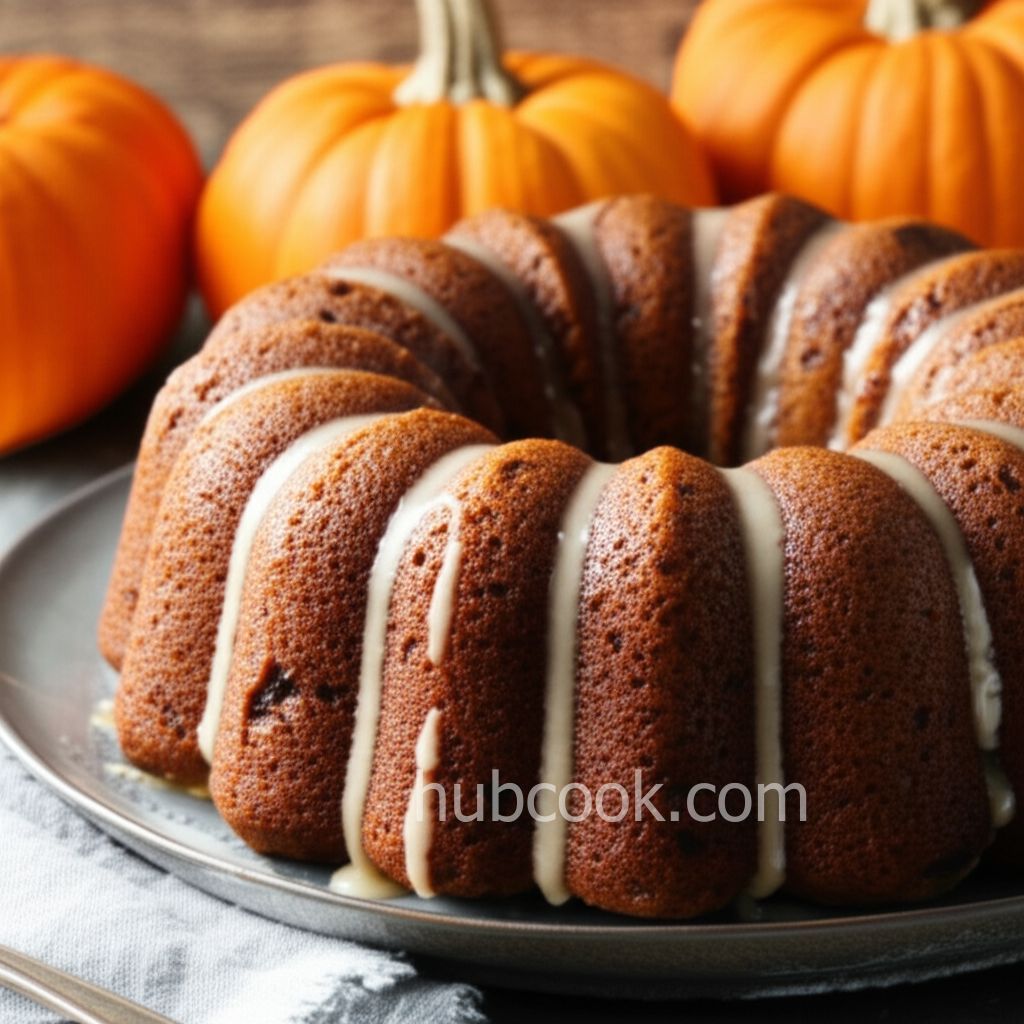 Pumpkin Bundt Cake with Rum Glaze